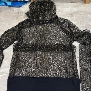 Black and Gold Sheer Knit Top